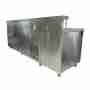 Banco Bar  Refrigerato in acciaio inox con 3 porte frigo con lavabo a sinistra e sportelli 2600 x 700 x 1100 h mm