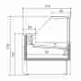 Banco refrigerato statico con vano riserva per salumeria e macelleria legno di larice +4 +6°C 150x109x128h cm