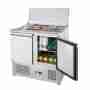 Banco frigo saladette a basso consumo energetico 2 ante con coperchio copringredienti 900x700x950h mm